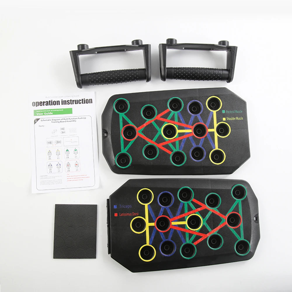 Portable Foldable Push-up Board Set With Handles Multifunctional Fitness Equipment For Chest Abdomen Arms Back Training