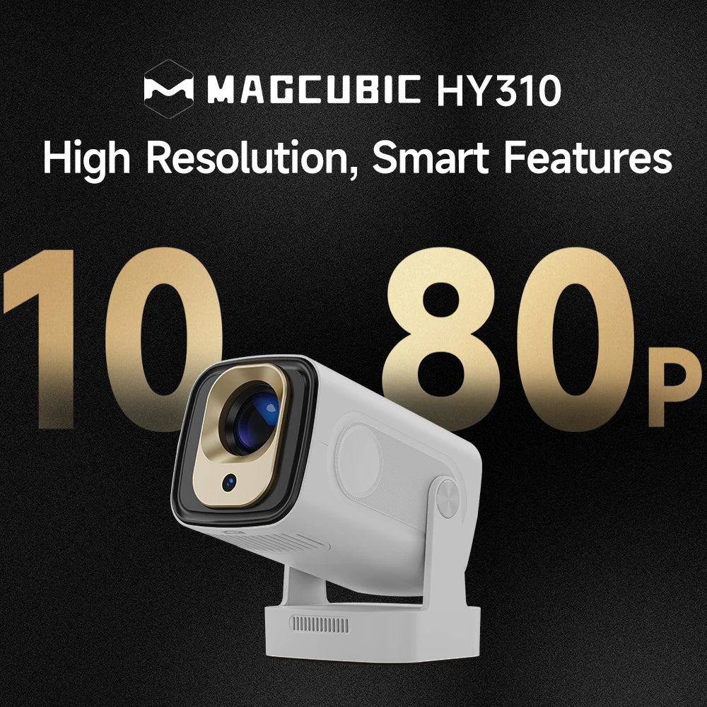 Magcubic HY310 Mini Projector Auto Focus 4K Native 1080P 330ANSI Android11 5W Speaker Air Mouse Voice Assistant Upgrated HY300