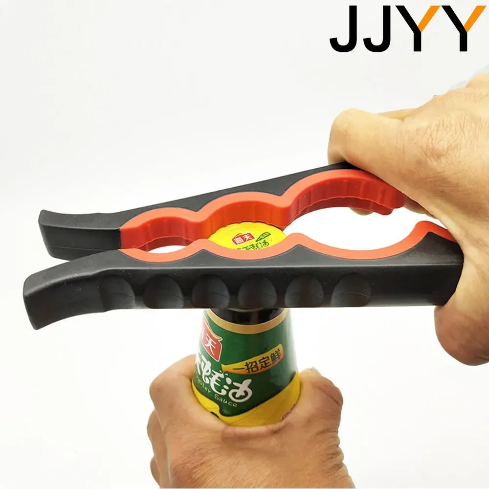 4-in-1 Multi-Function Can Opener – Bottle Cap Twister with Anti-Slip Handle for Cans & Beverages
