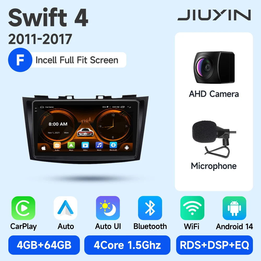 JIUYIN Car Radio Stereo For Suzuki Swift 4 2011 2012 -2016 Android 15 Multimedia Video Player 2 Din Auto Audio G Stereo Audio