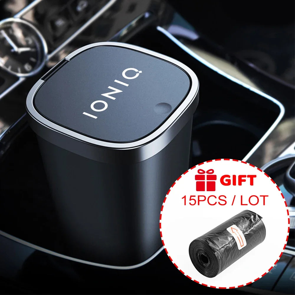 Car Trash Can For Hyundai IONIQ 5 6 7 Vehicle Garbage Dust Case Car Pressing Trash Bin Auto Interior Storage Accessories