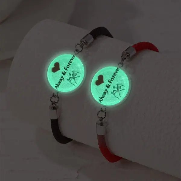 Classic Luminous Sun Moon Couple Bracelets for Women Handmade Black Beaded Matching Bracelets Charm Friendship Jewelry Gifts