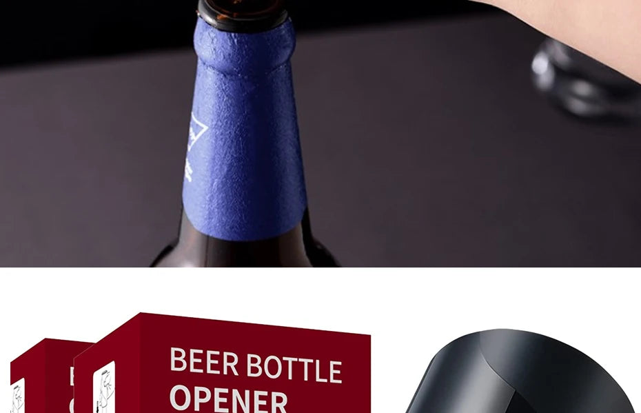 Beer Bottle Opener,Automatic Stainless Steel Quick Pop the Top Can Openers Magnetic Beer Opener for Home Picnic Camping