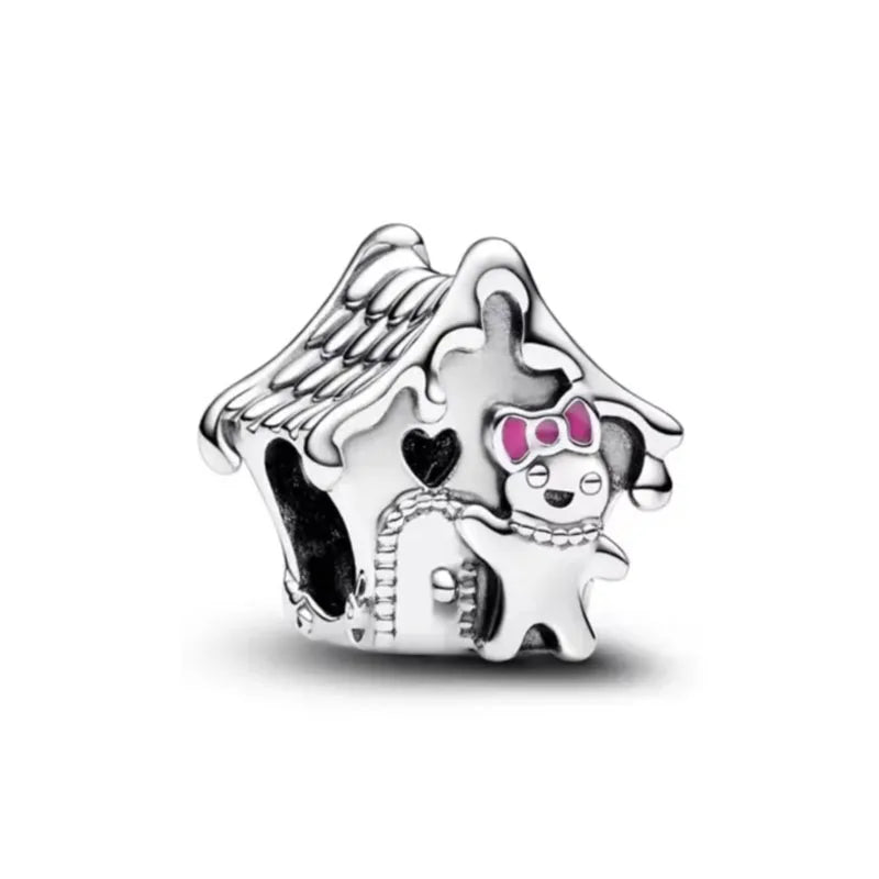 Hot Selling 925 Silver House,Rose BeadSailboat Pendant Suitable for European Original Bracelet DIY Accessories Exquisite Jewelry