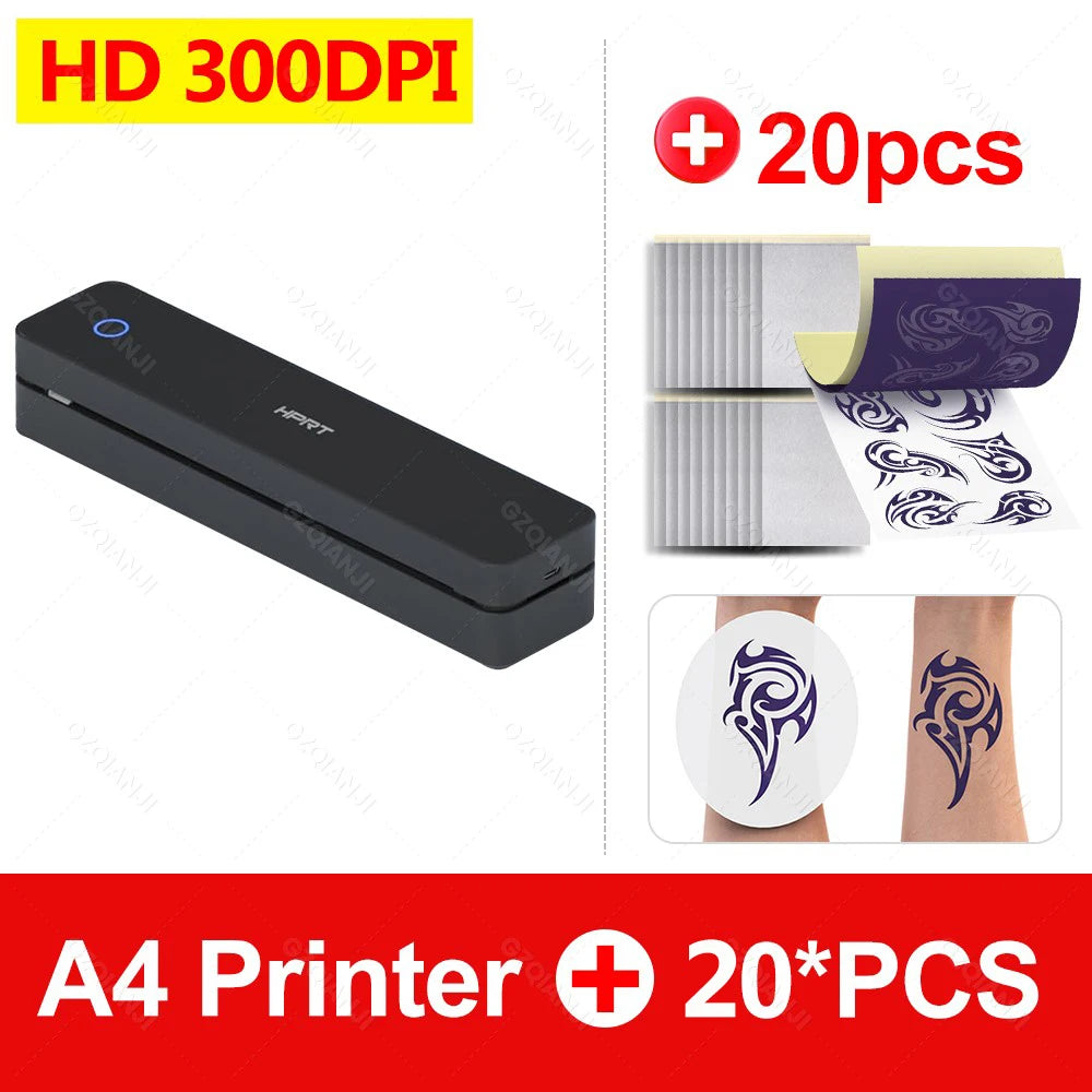 300DPI Mini A4 A5 Portable Thermal Printer HPRT MT610Pro Bluetooth Connect Android iOS for Office Travel A40 Folded Tattoo Paper