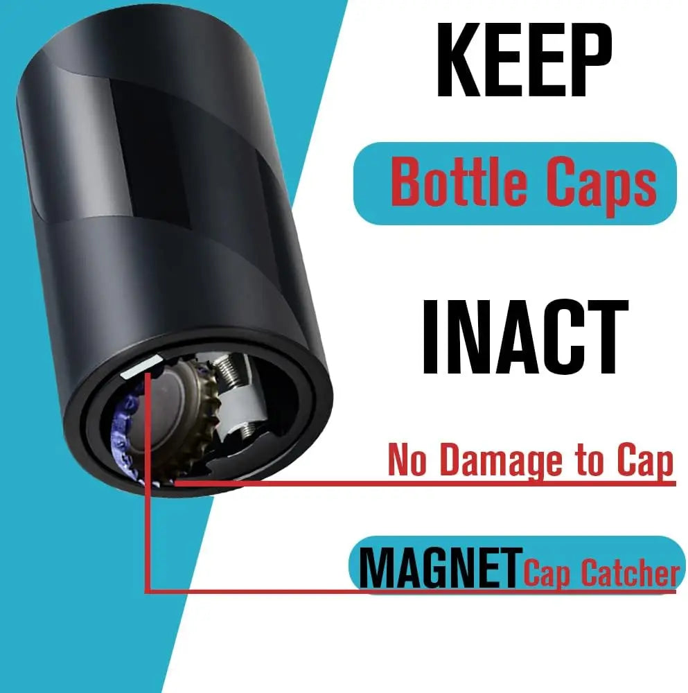 Beer Bottle Opener,Automatic Stainless Steel Quick Pop the Top Can Openers Magnetic Beer Opener for Home Picnic Camping