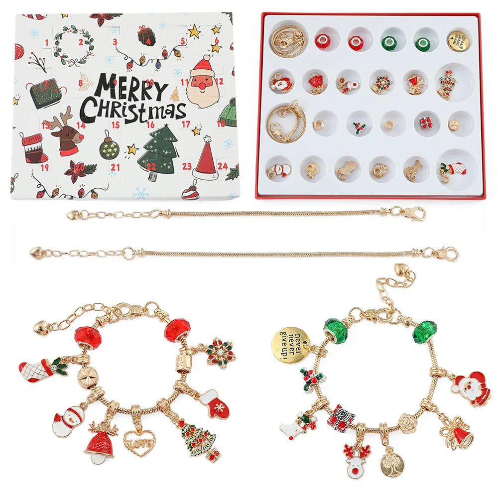Christmas 24 Days Down Days Creative Blind Box Cute Fashion DIY Accessories Handmade Bracelet Necklace Jewelry Accessories