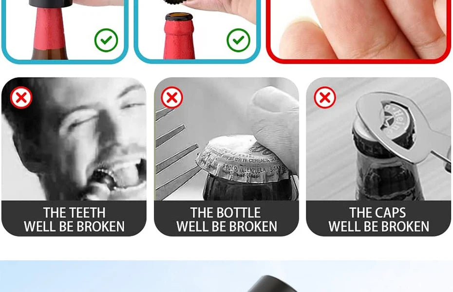 Beer Bottle Opener,Automatic Stainless Steel Quick Pop the Top Can Openers Magnetic Beer Opener for Home Picnic Camping