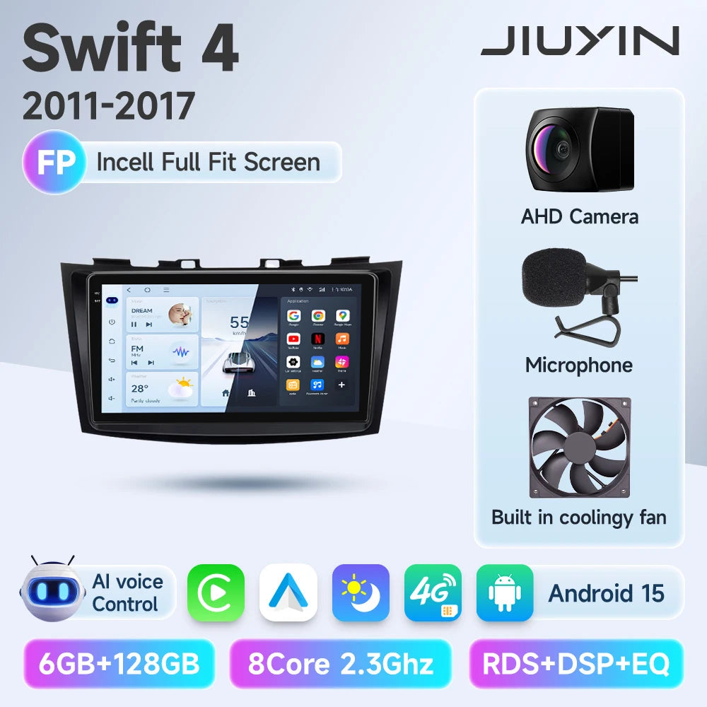 JIUYIN Car Radio Stereo For Suzuki Swift 4 2011 2012 -2016 Android 15 Multimedia Video Player 2 Din Auto Audio G Stereo Audio