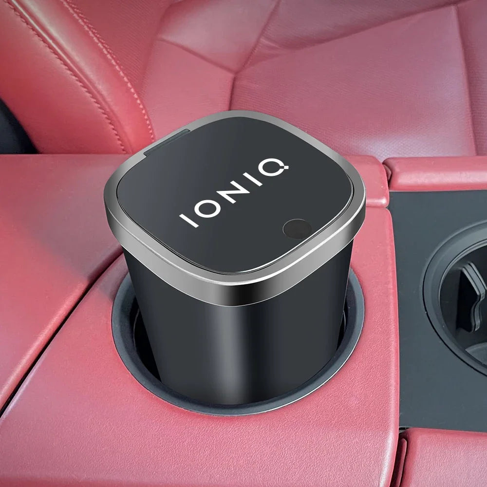 Car Trash Can For Hyundai IONIQ 5 6 7 Vehicle Garbage Dust Case Car Pressing Trash Bin Auto Interior Storage Accessories