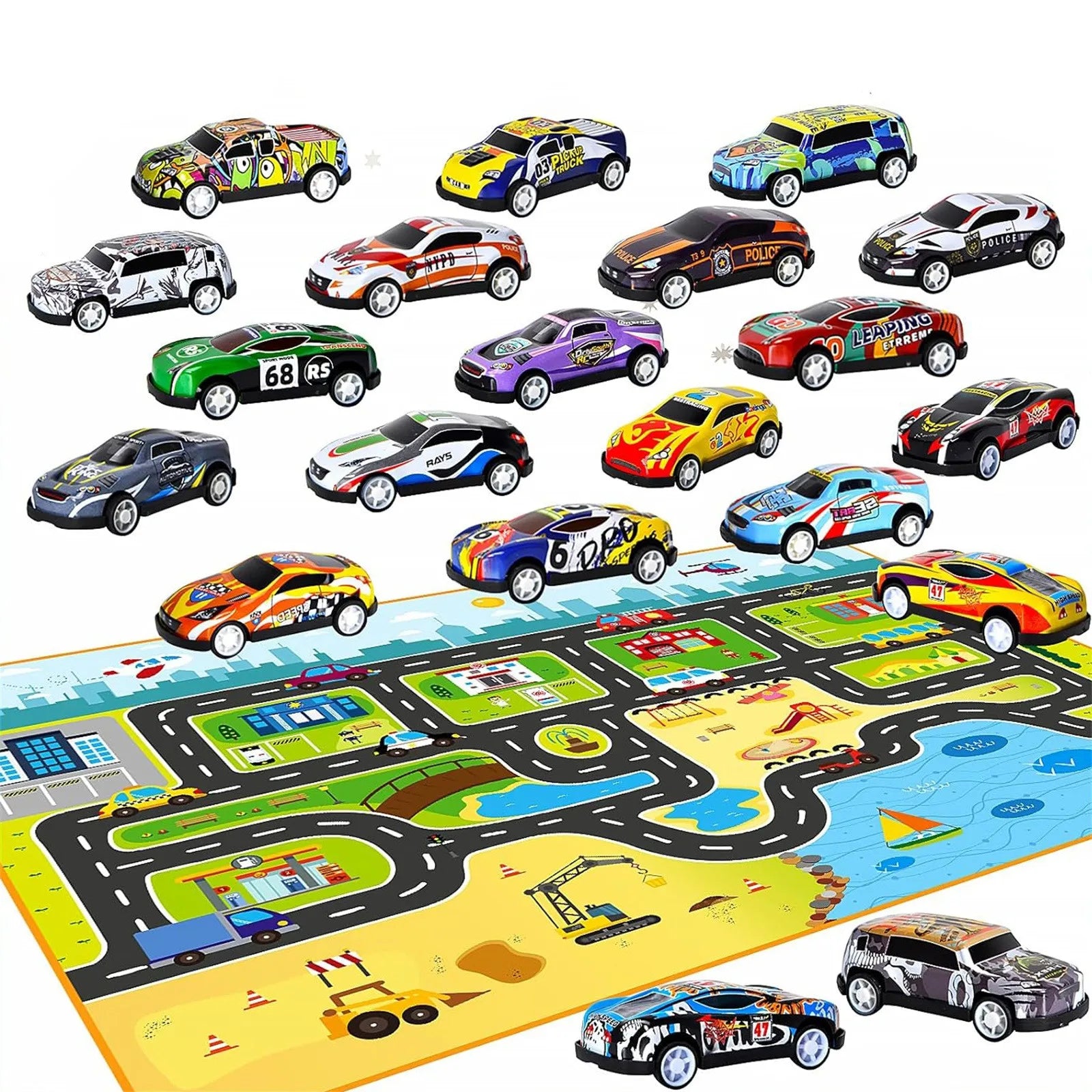 Christmas Advent Calendar Car Toys 24pcs Alloy Race Car Toys Christmas Countdown Calendar Decorative New Year Kids Gifts