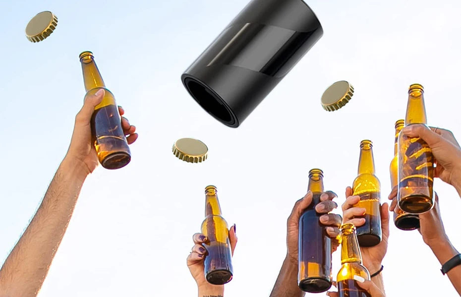 Beer Bottle Opener,Automatic Stainless Steel Quick Pop the Top Can Openers Magnetic Beer Opener for Home Picnic Camping