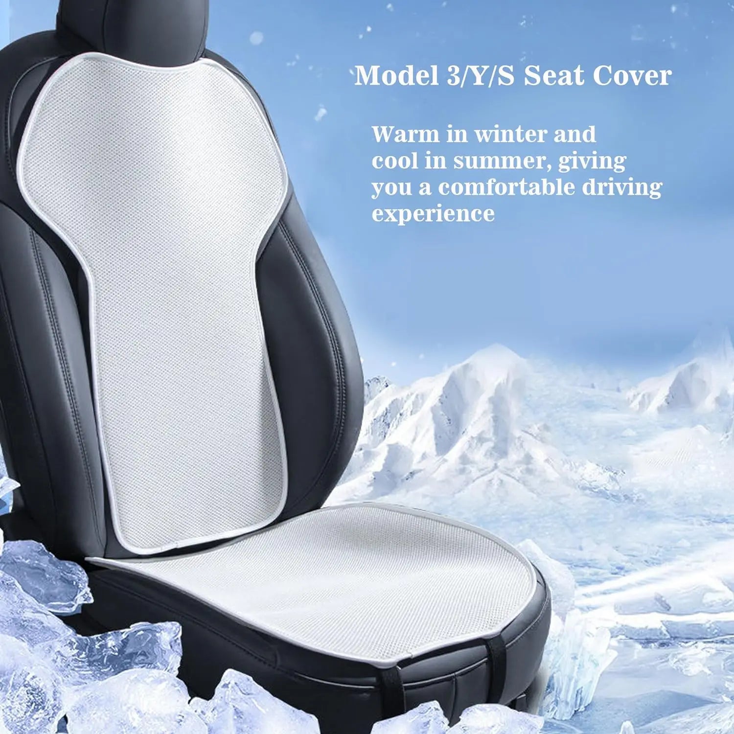 OULEX Car Seat Cover Cushion For Tesla Model 3/Model Y 2019-2025 Ice Silk Seat Cover breathable seat car Interior accessories