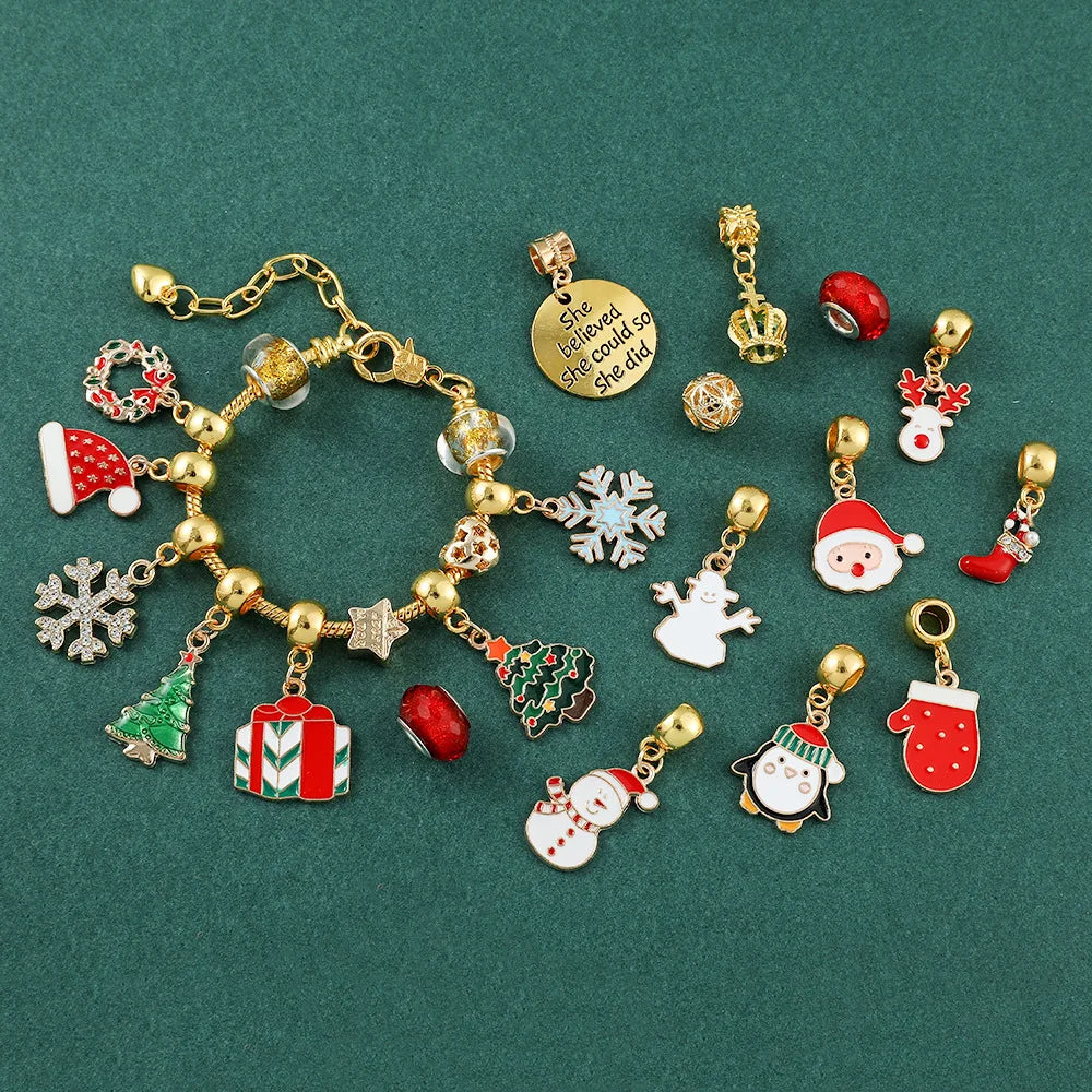 Christmas 24 Days Down Days Creative Blind Box Cute Fashion DIY Accessories Handmade Bracelet Necklace Jewelry Accessories