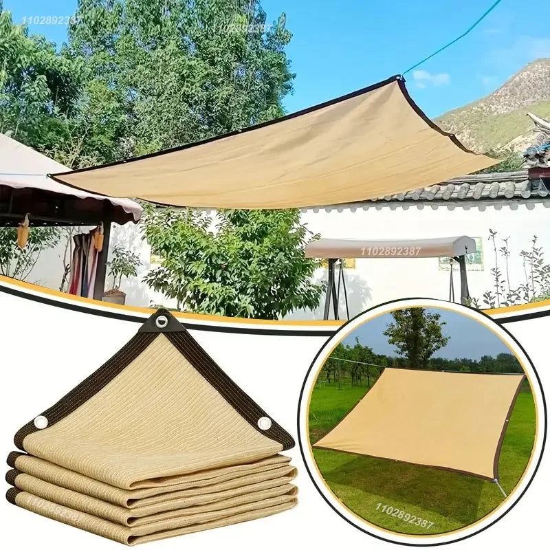 Beige shading net, UV protection, plant shed, outdoor sunshade, mesh, HDPE sunscreen fabric sunshade