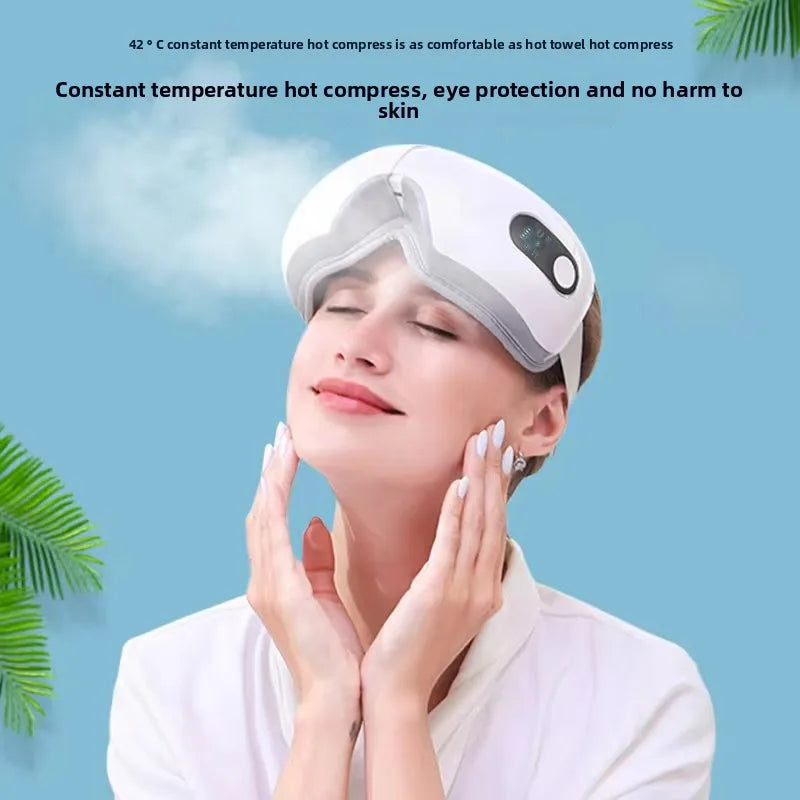 Foldable Eye Massager with Heating/Cooling Modes - Vibrating for Dry Eye Relief & Relaxation (Portable Design)
