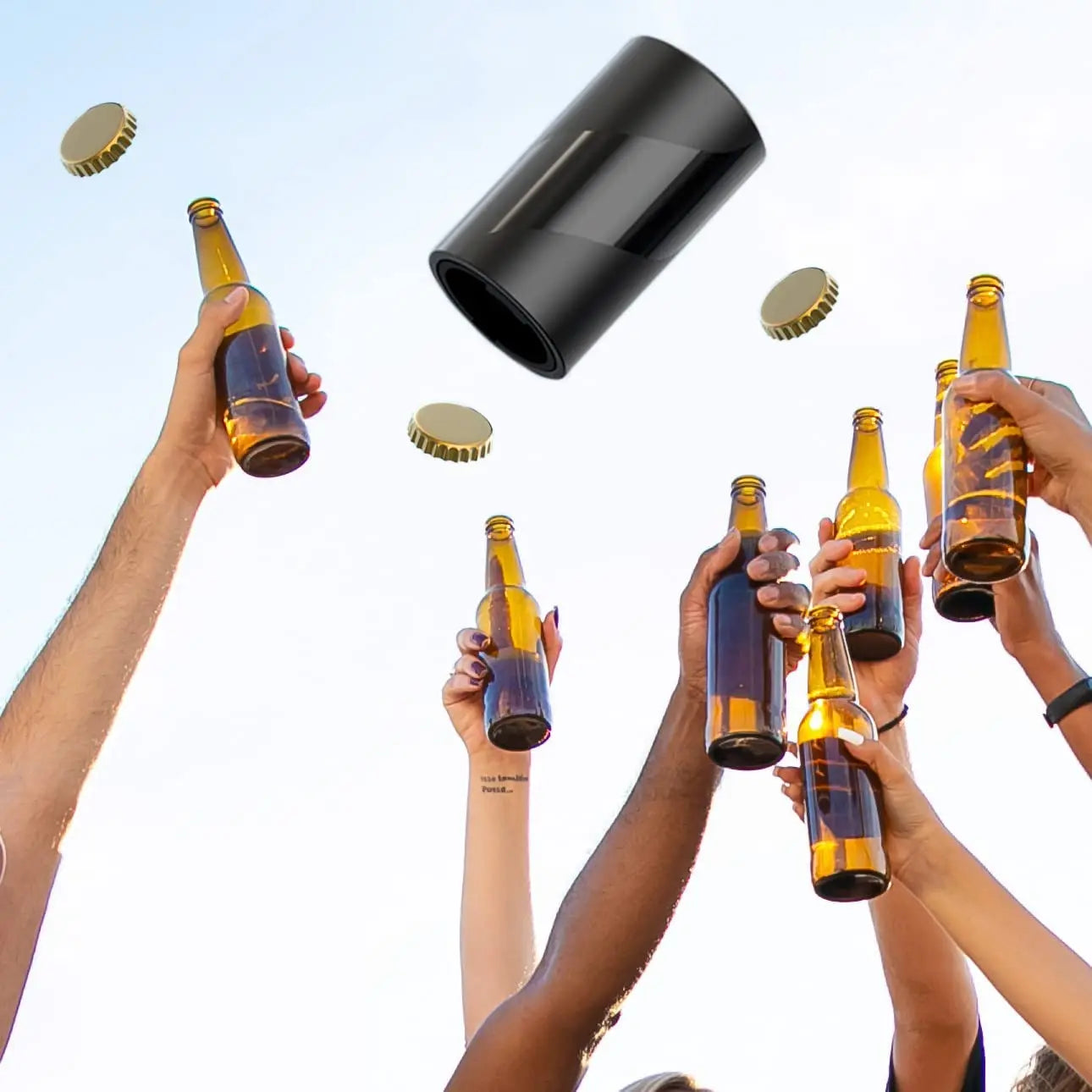 Beer Bottle Opener,Automatic Stainless Steel Quick Pop the Top Can Openers Magnetic Beer Opener for Home Picnic Camping