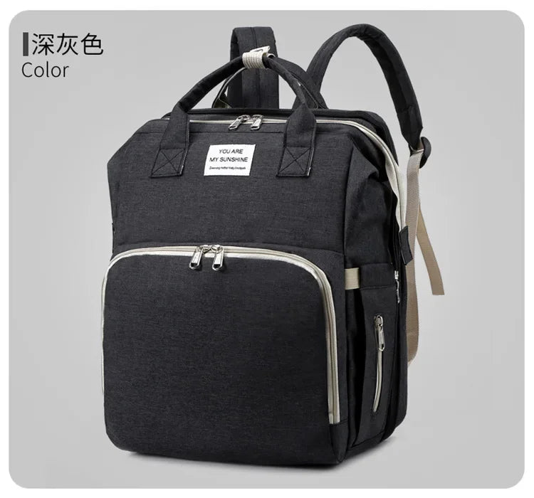 Mommy Diaper Bags Baby Bed Mother Large Capacity Nappy Milk Bottle Backpacks with Changing Mat Convenient Baby Nursing Bags