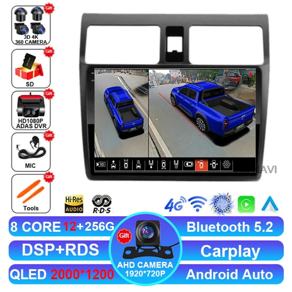 Android 15 Car Radio For Suzuki Swift 2003-2010 Multimedia Head Unit Autoradio DSP Viedo Player BT DVD 5G WIFI GPS 4G LTE QLED