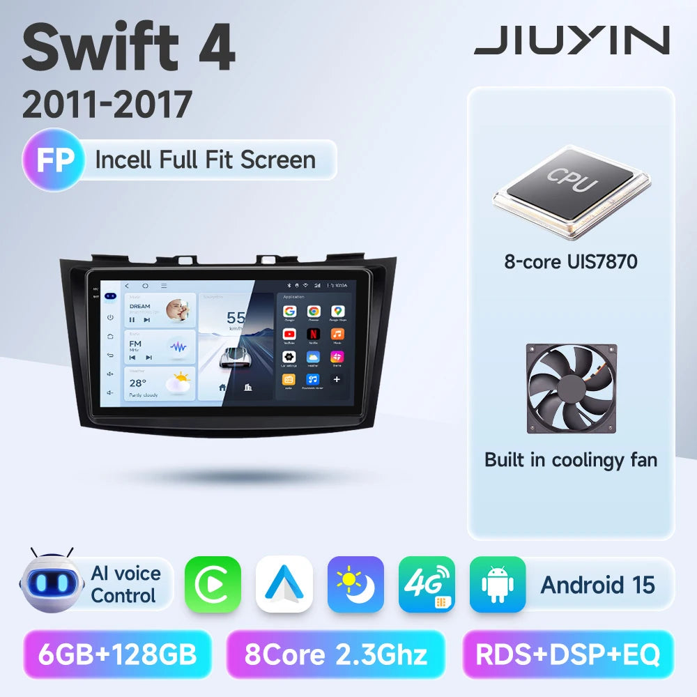 JIUYIN Car Radio Stereo For Suzuki Swift 4 2011 2012 -2016 Android 15 Multimedia Video Player 2 Din Auto Audio G Stereo Audio