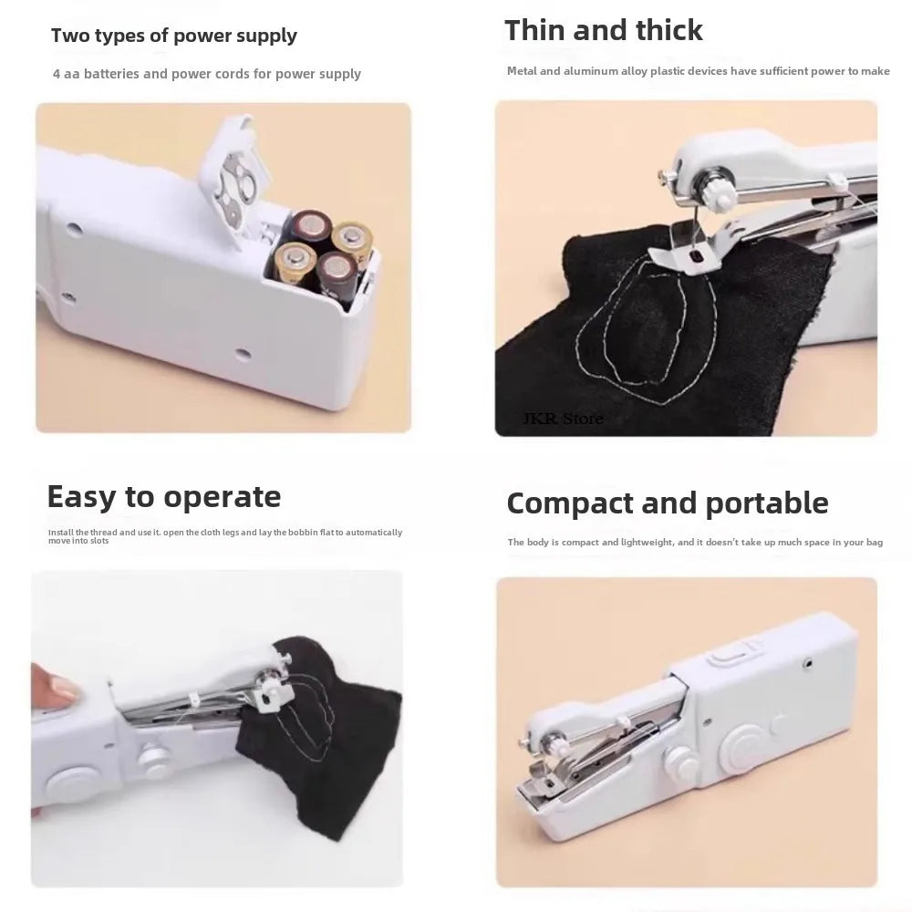 Portable Mini Sewing Machine Handheld Electric Sewing Machine With Bobbin Suitable for Needlework and Manual Work Hand Home DIY