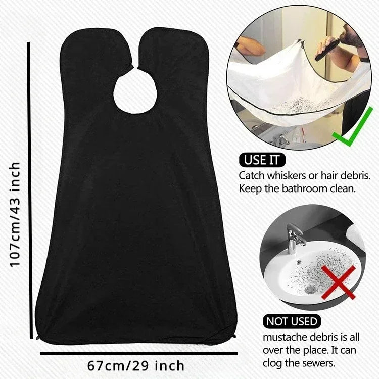 1/2PCS Male Shaving Aprons Creative Wall Mirror Suction Haircut Wrap Cape Home Salon Moustache Beard Shaving Apron Cleaning Bib