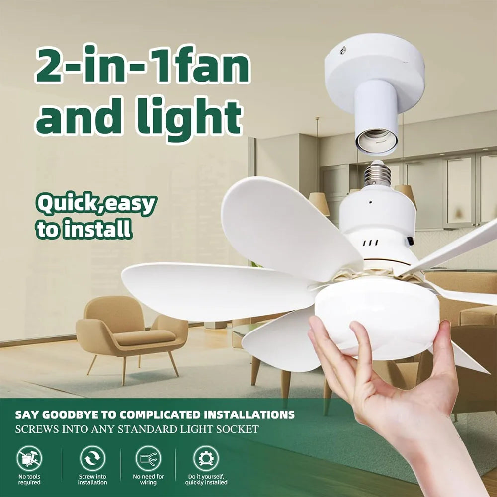 40W Ceiling Fan Lighting Dimmable Light Color Temperature Modern Ceiling Mount Remote Control Smart E27 Led Ceiling Fan Light