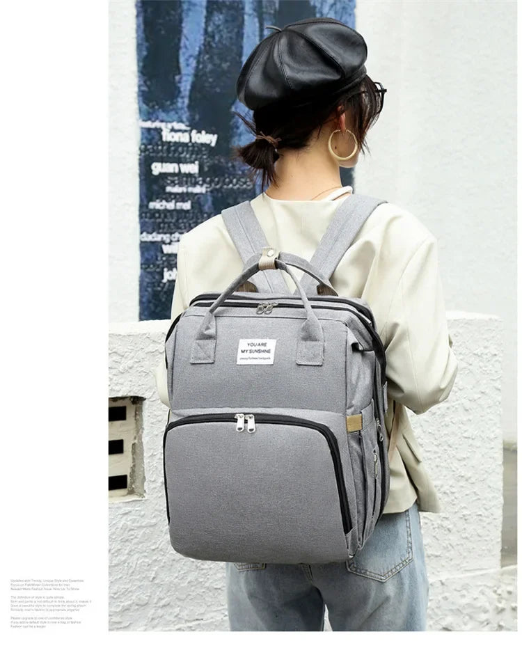 Mommy Diaper Bags Baby Bed Mother Large Capacity Nappy Milk Bottle Backpacks with Changing Mat Convenient Baby Nursing Bags