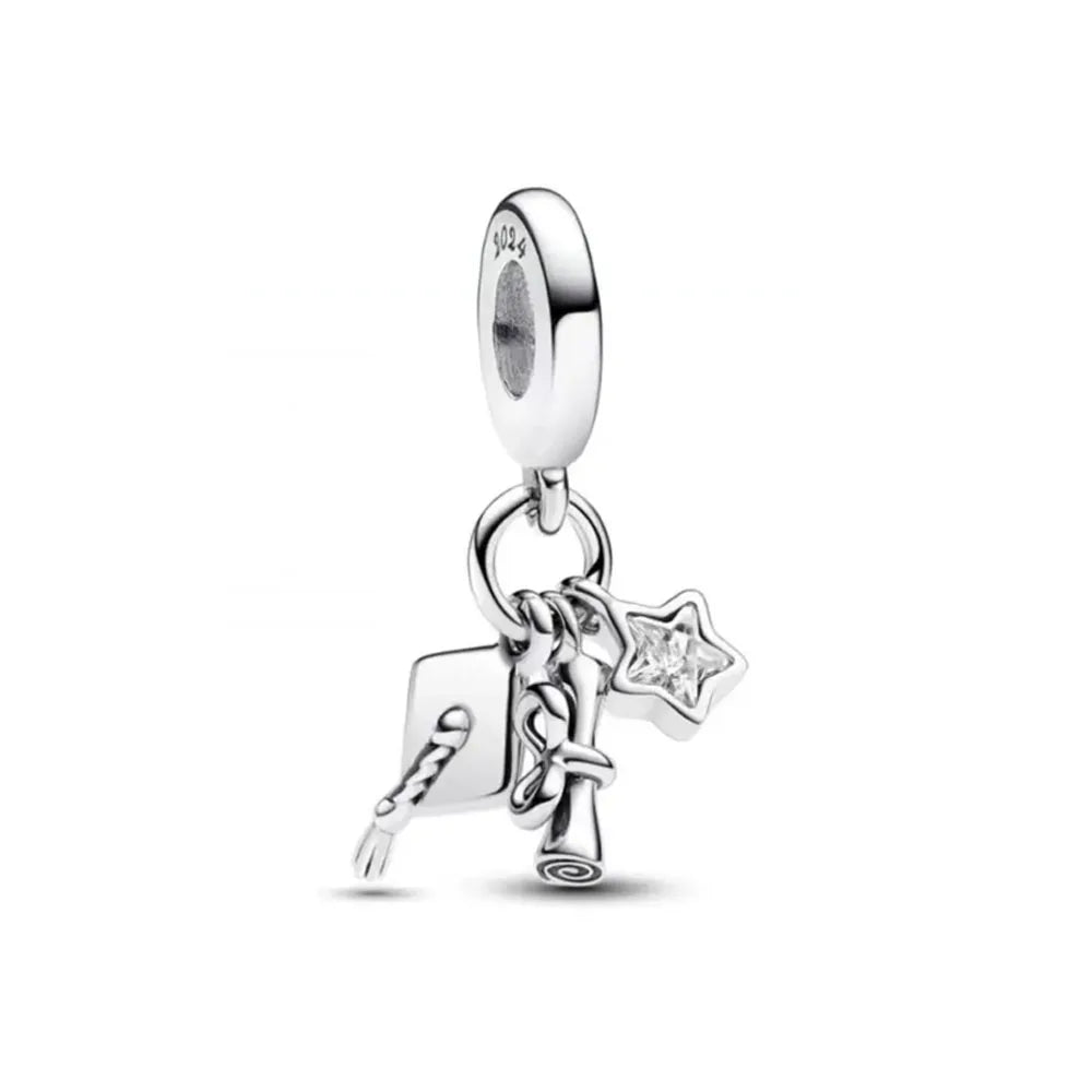 Hot Selling 925 Silver House,Rose BeadSailboat Pendant Suitable for European Original Bracelet DIY Accessories Exquisite Jewelry