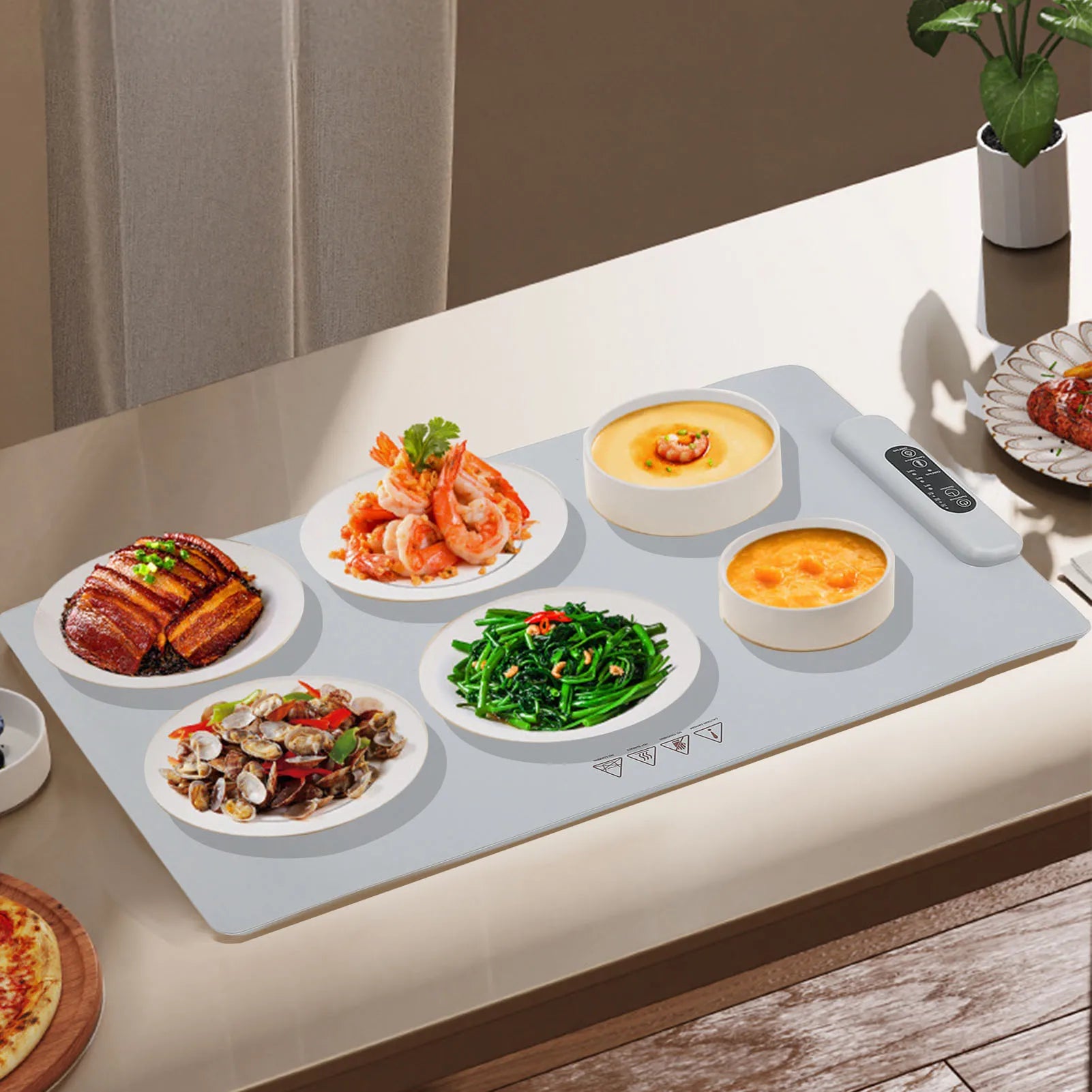 Electric Food Warming Mat 3 Gear Temperature and Time Control Versatile Food Warmer Mat