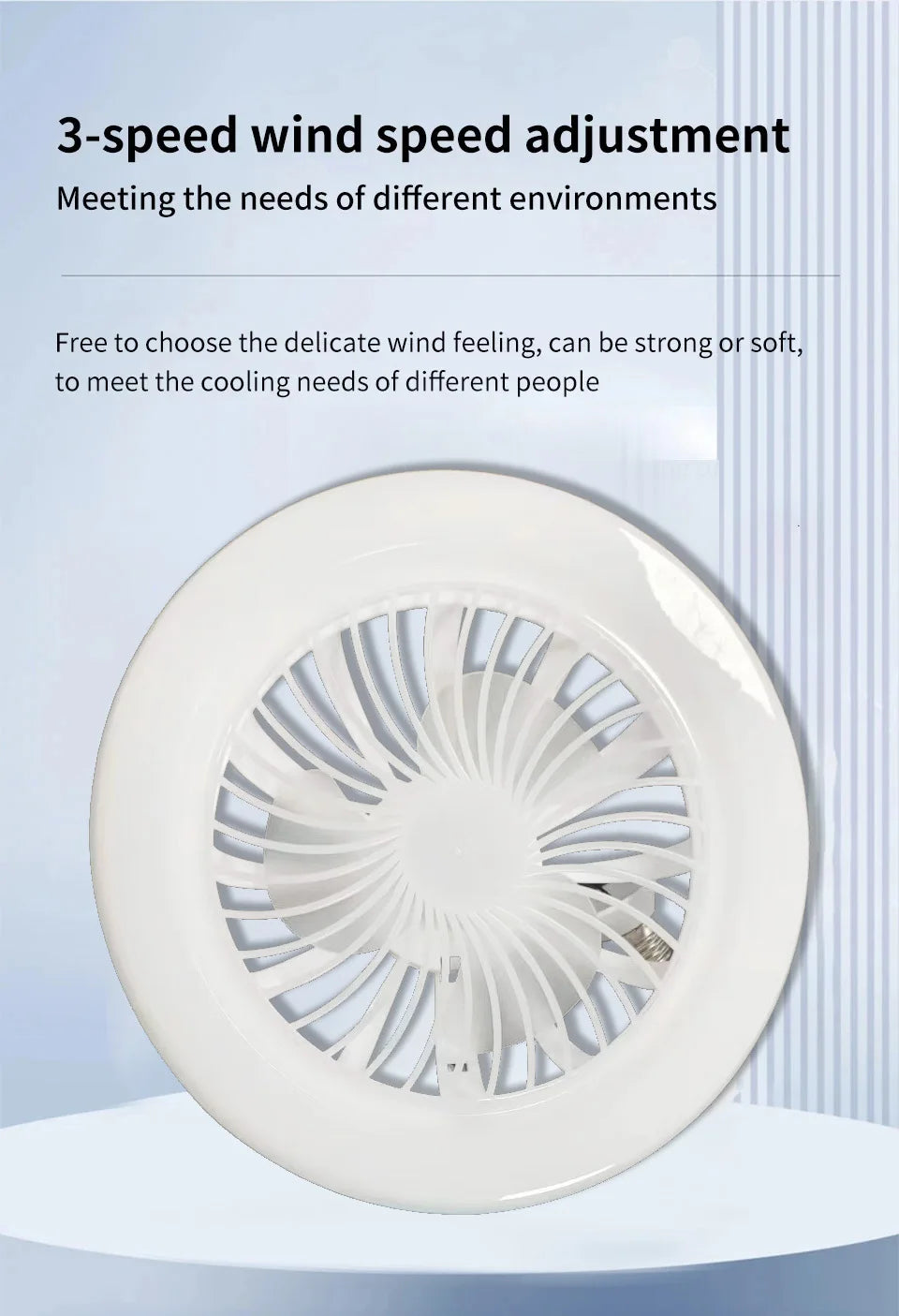 Energy-Saving Remote Control LED Ceiling Fan Lamp 85-265V for Living Room Bedroom Bottom Noise Mute E27 Base 2 In 1fans Light