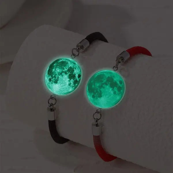 Classic Luminous Sun Moon Couple Bracelets for Women Handmade Black Beaded Matching Bracelets Charm Friendship Jewelry Gifts