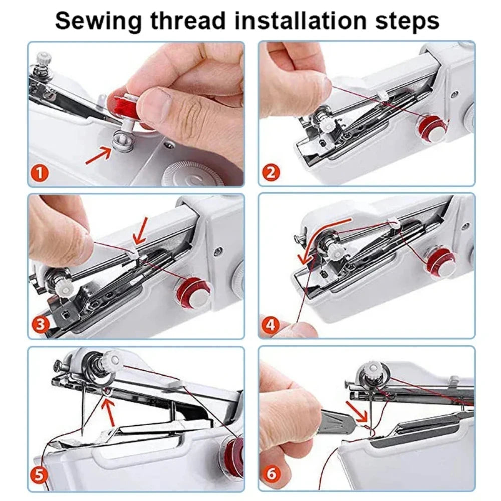 Portable Mini Sewing Machine Handheld Electric Sewing Machine With Bobbin Suitable for Needlework and Manual Work Hand Home DIY