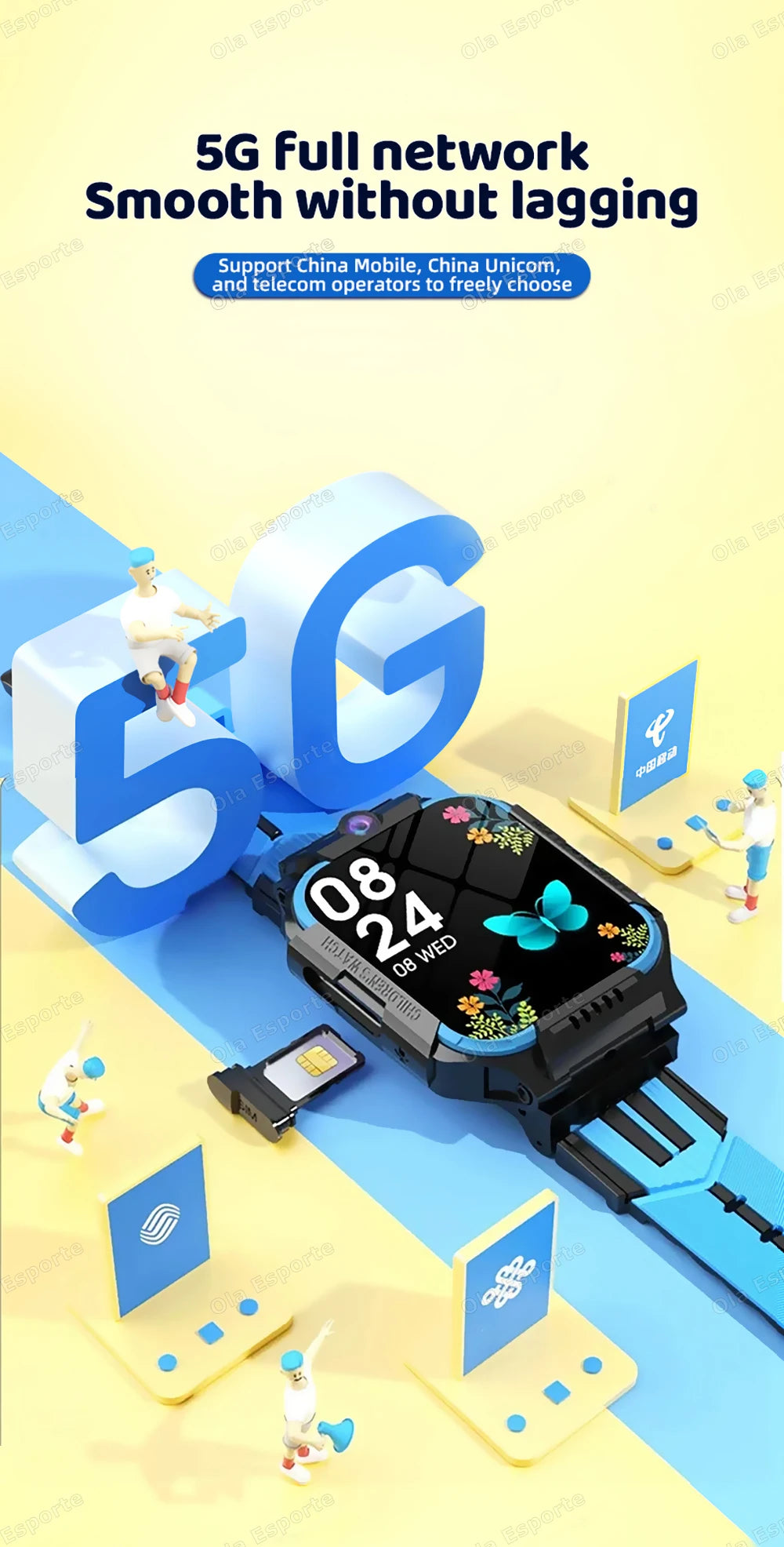 New Kids 5G Smart Watch SOS GPS+BDS/GLONASS Location Phone Call Camera Child Smartwatch 1.83 Inch WIFI Waterproof For Watch Gift