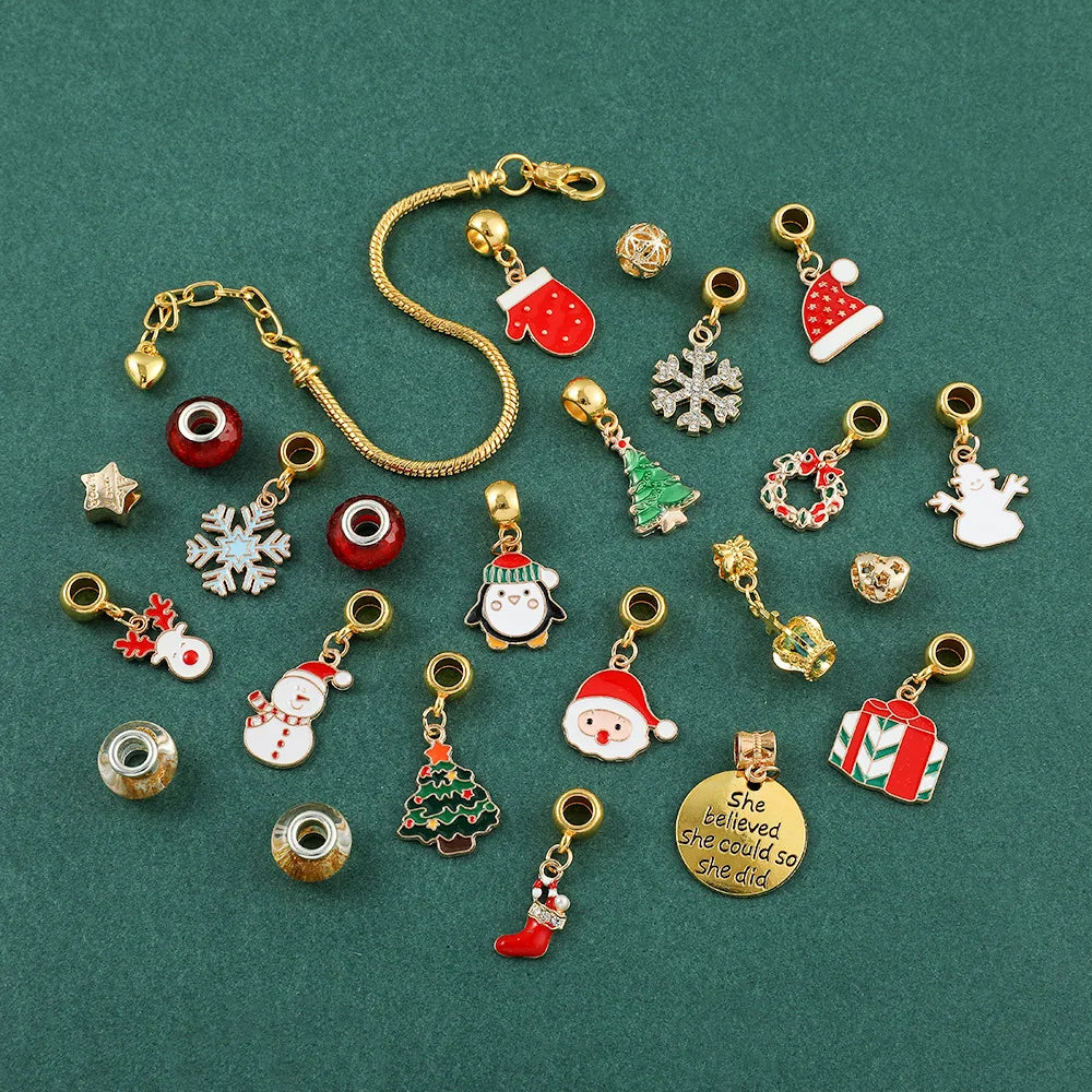 Christmas 24 Days Down Days Creative Blind Box Cute Fashion DIY Accessories Handmade Bracelet Necklace Jewelry Accessories